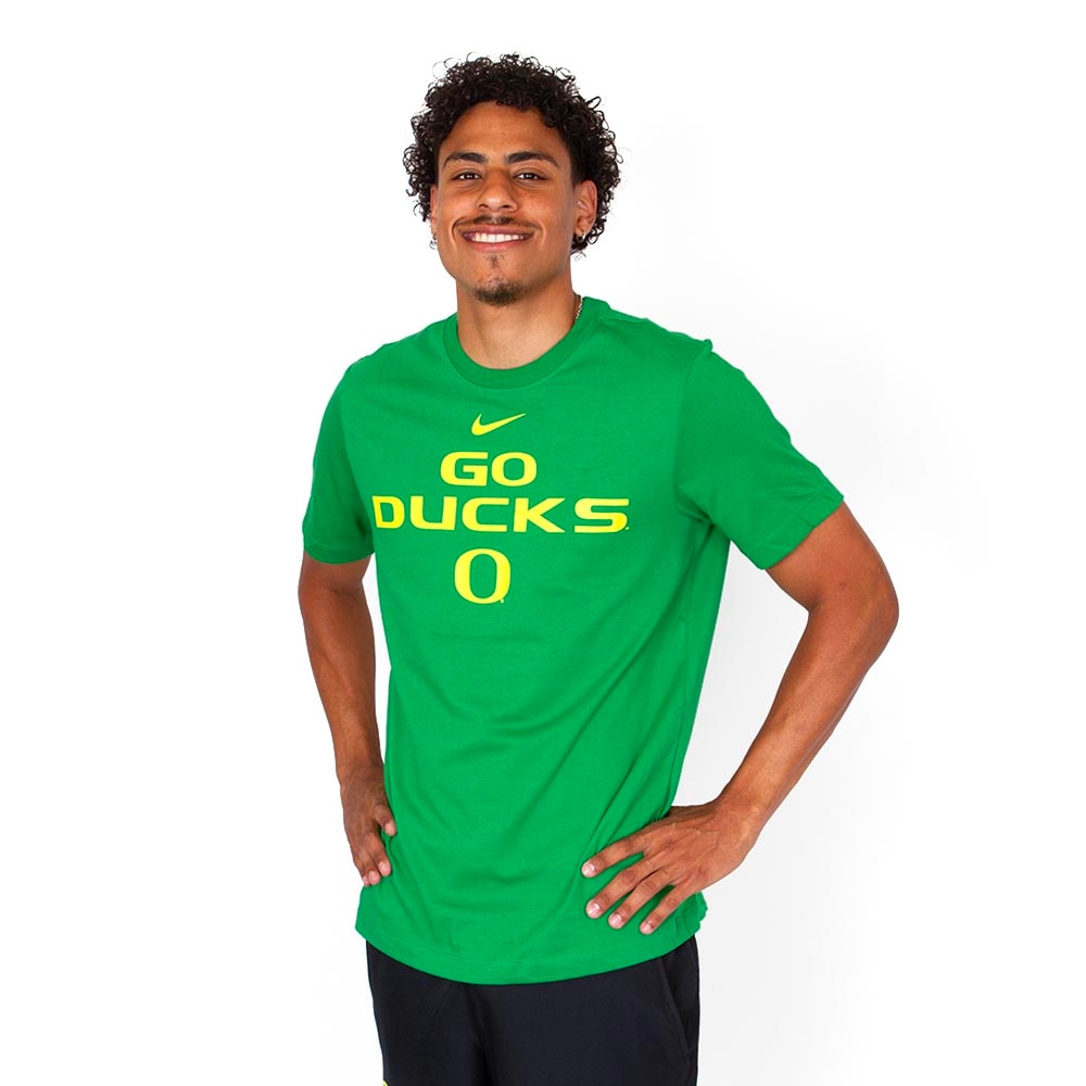 Classic Oregon O, Nike, Green, Crew Neck, Performance/Dri-FIT, Men, 160 gsm, Sideline, Unite, T-Shirt, 883763